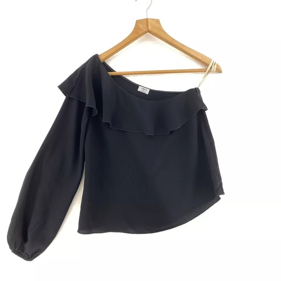 WILFRED ARITZIA One Sleeve Asymmetrical Ruffled Top - Picture 5 of 5